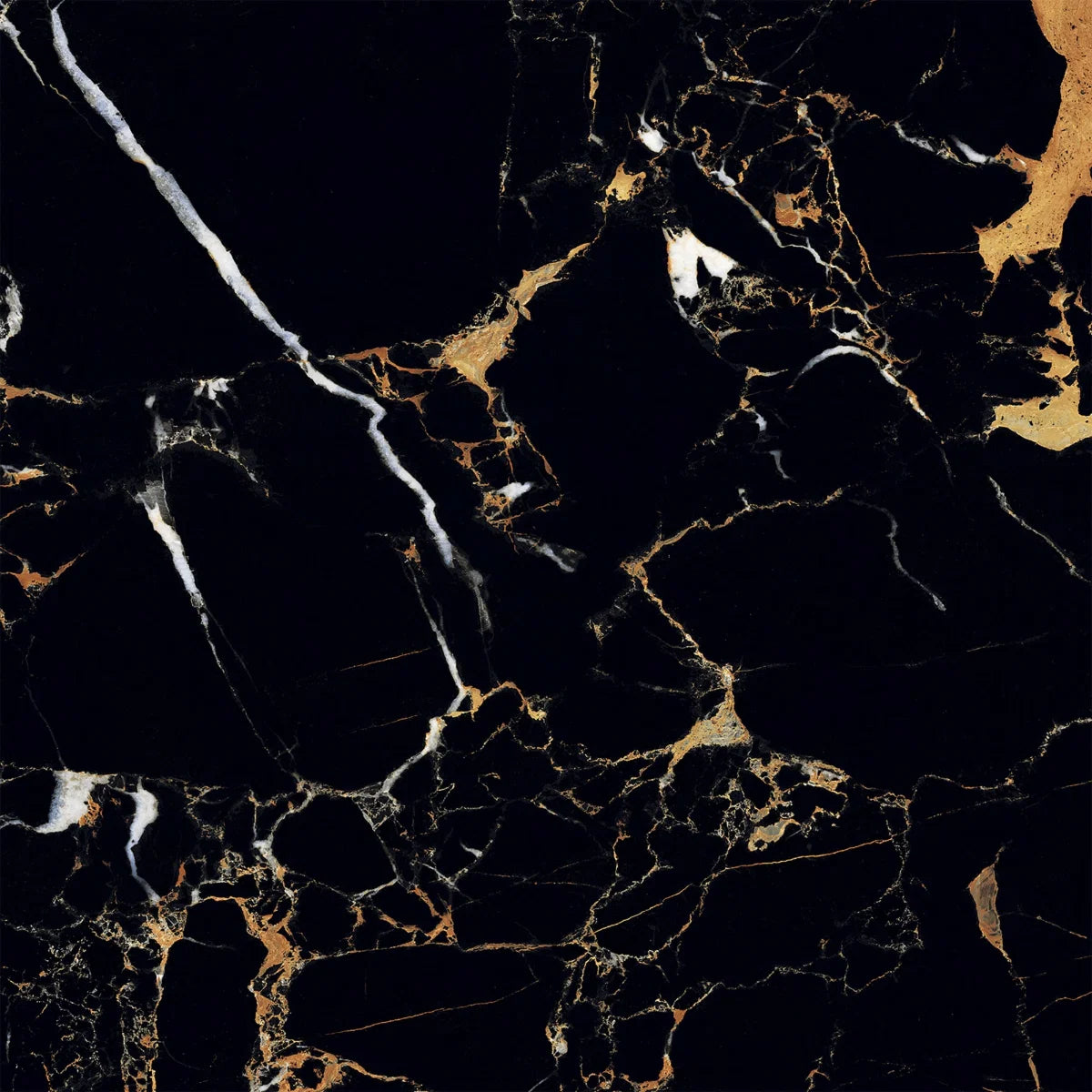 Obsidian Gold Polished Porcelain Wall and Floor Tile 600x600mm