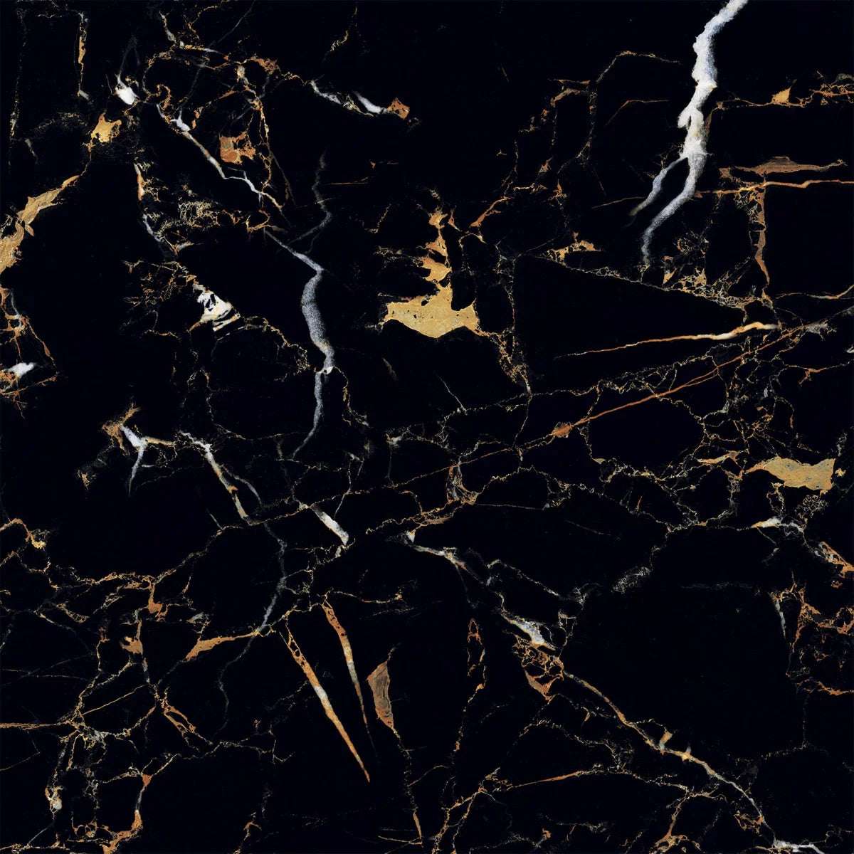 Obsidian Gold Polished Porcelain Wall and Floor Tile 600x600mm