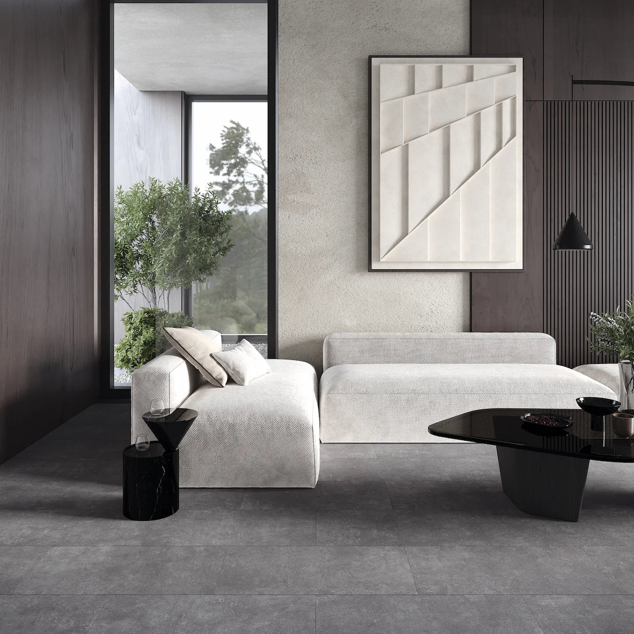 Clara Anthracite Matt Porcelain Tile 300×600mm