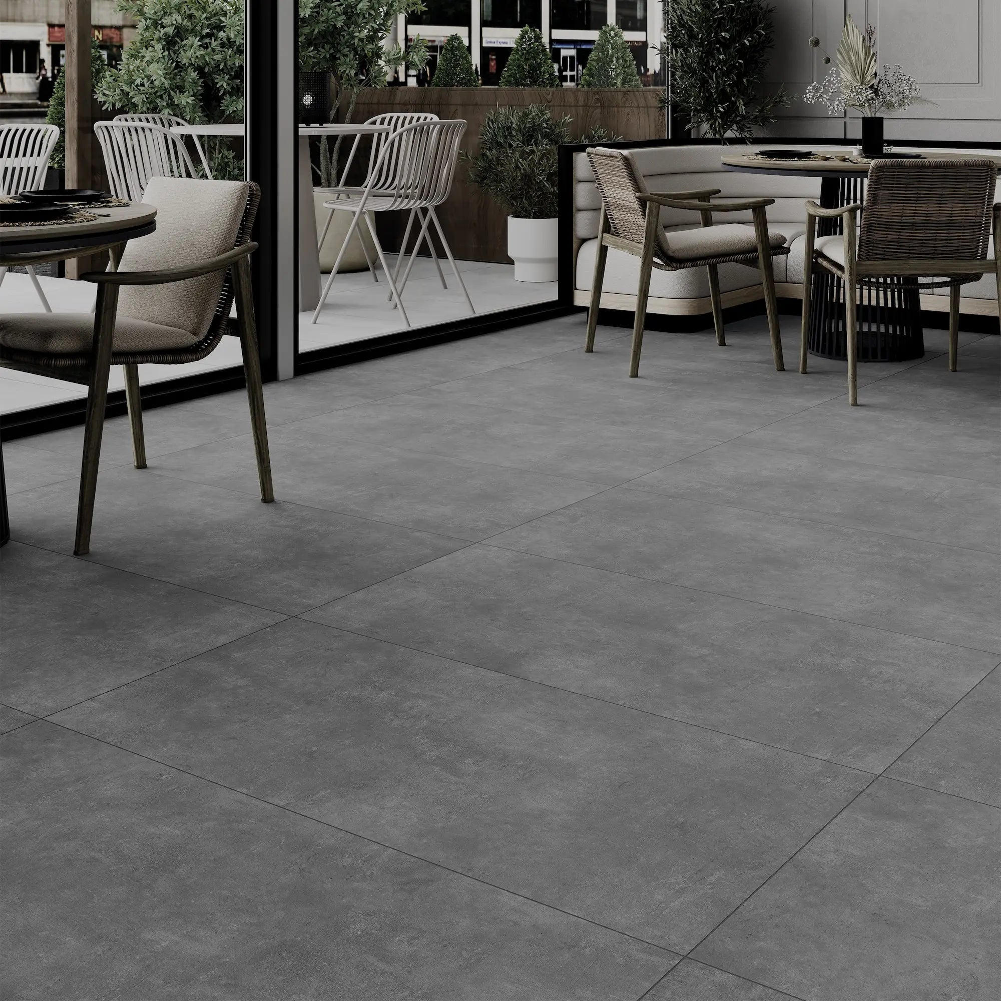 Clara Anthracite Matt Porcelain Tile 600×1200mm