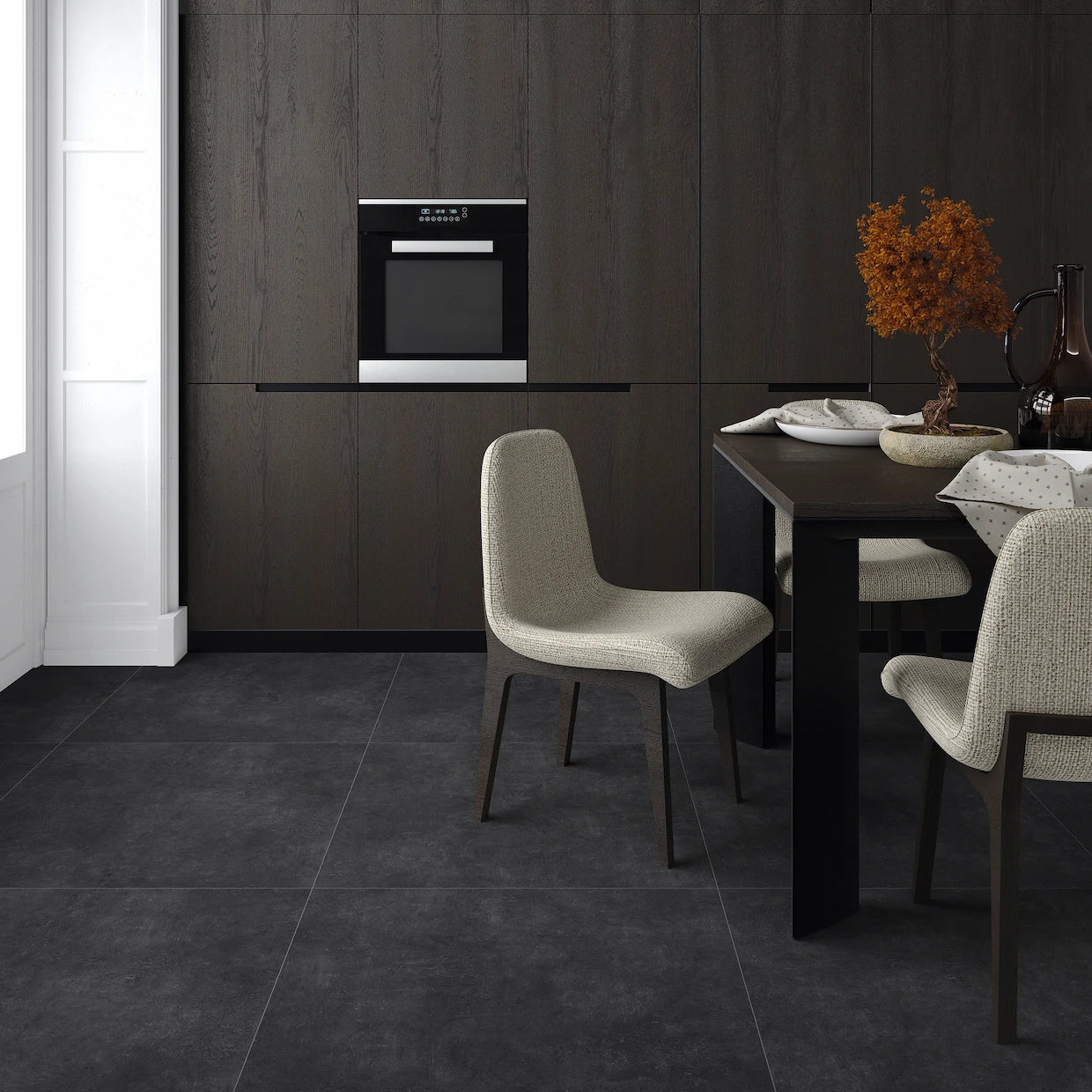 Clara Black Matt Porcelain Tile 800×800mm