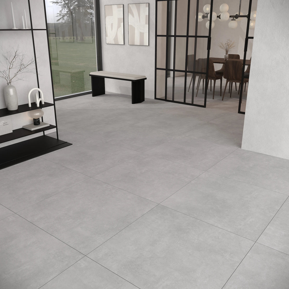 Clara Silver Matt Porcelain Tile 800×800mm
