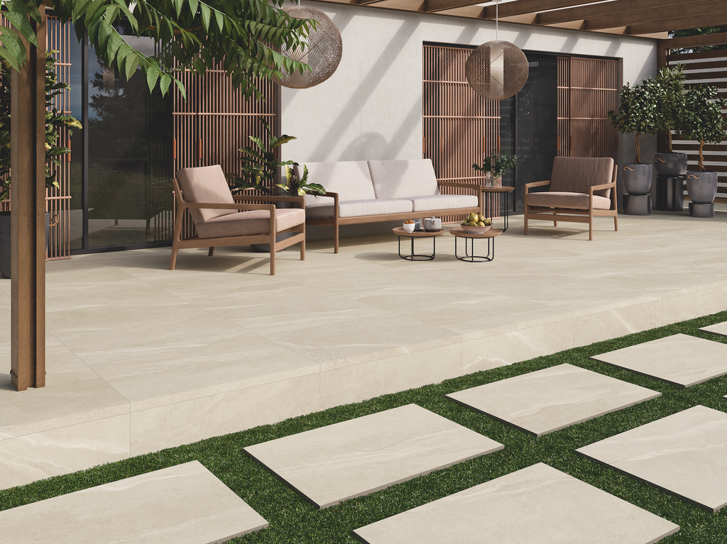 Cloudstone Ivory Outdoor Porcelain Paving 595×900×20mm