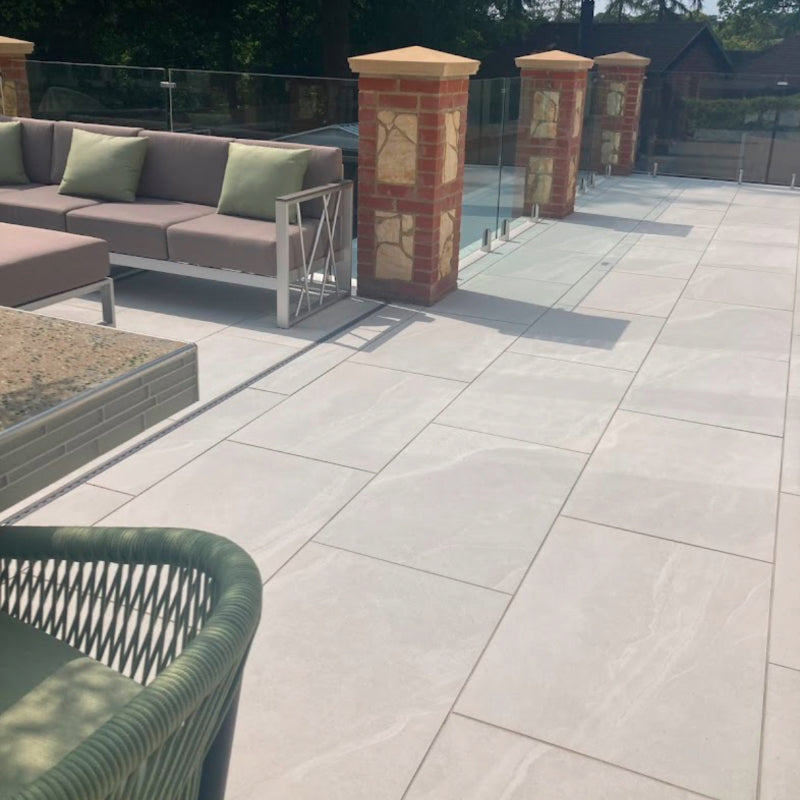 Cloudstone Pearl Outdoor Porcelain Paving 595×900×20mm
