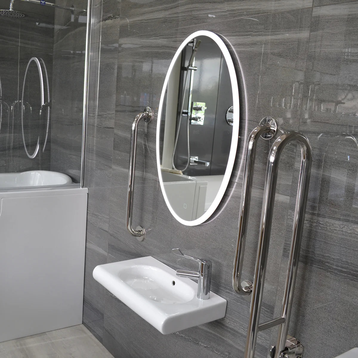 Cotswold Stone Dark Grey Polished Porcelain Tile 600×600mm