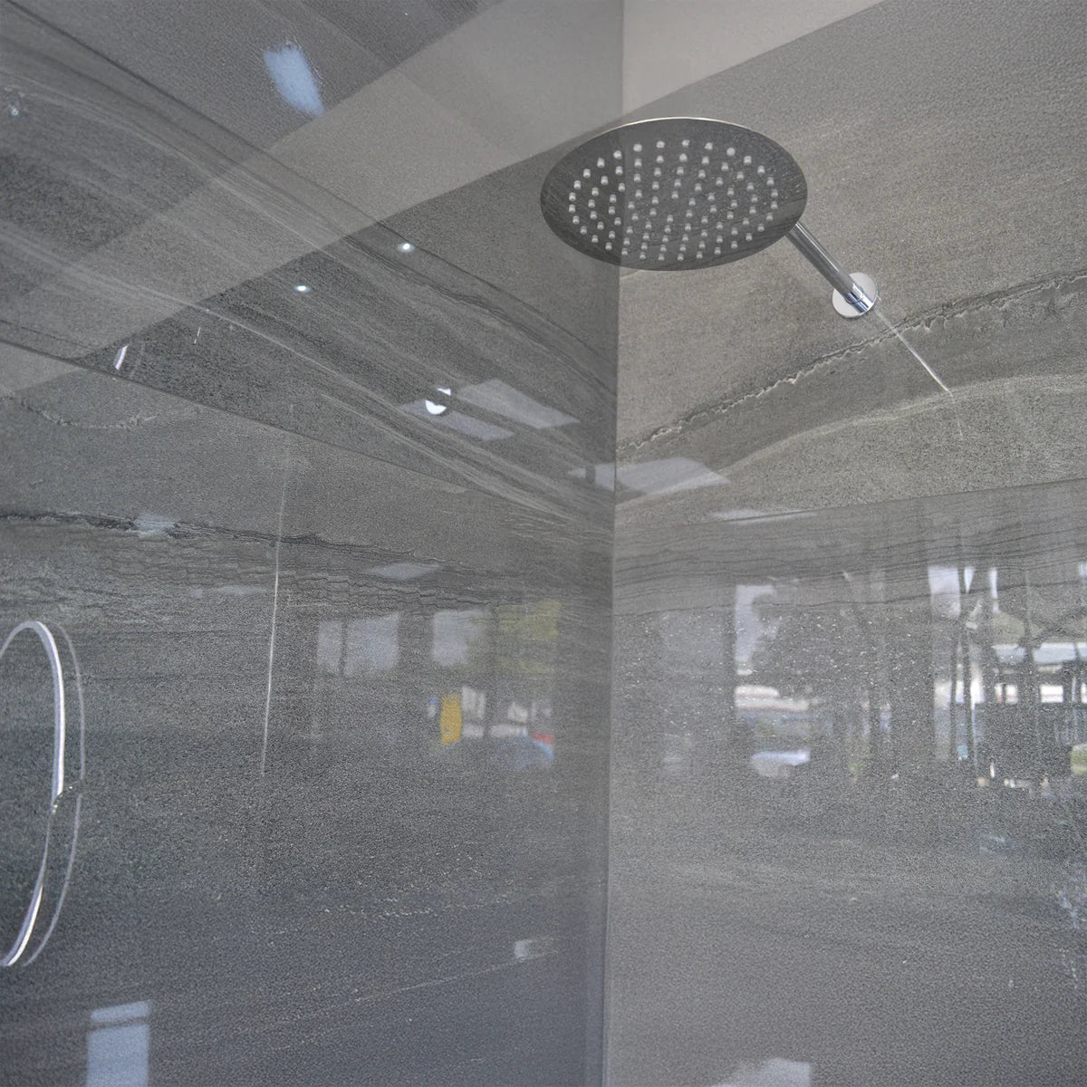 Cotswold Stone Dark Grey Polished Porcelain Tile 600×600mm