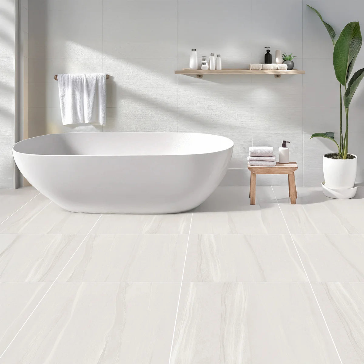 Cotswold Stone White Matt Porcelain Tile 600×600mm
