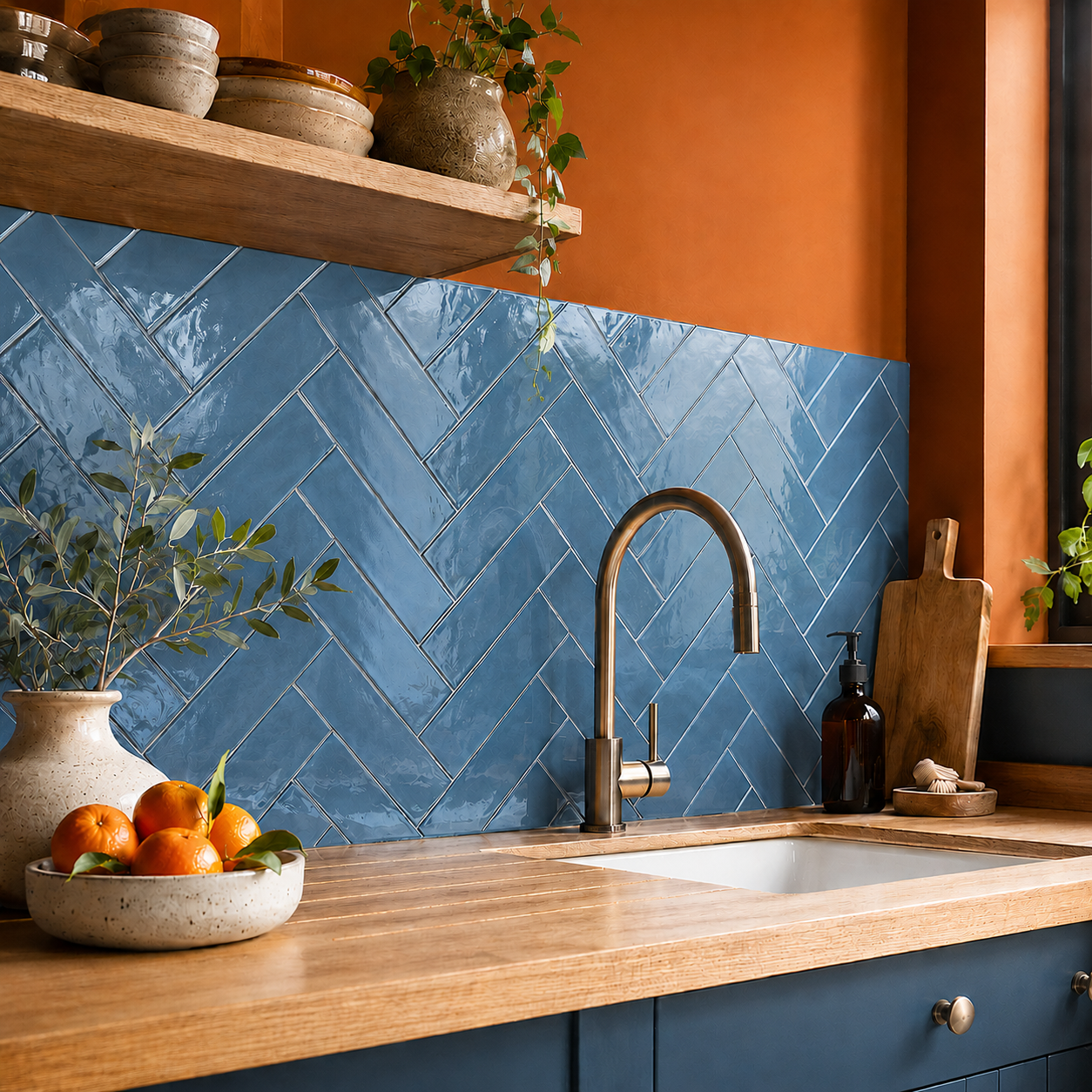 Cove Teal Blue Gloss Ceramic Metro Wall Tile 300×75mm
