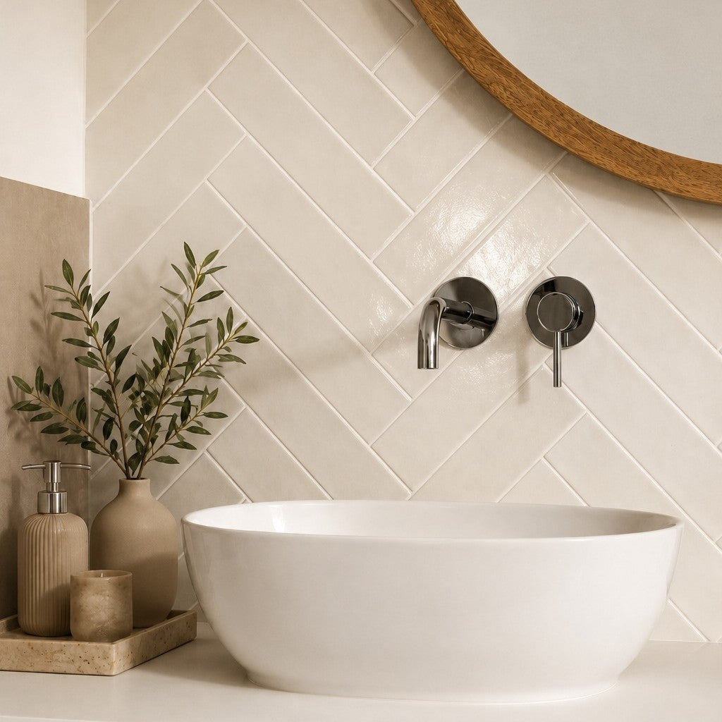 Cove White Gloss Ceramic Metro Wall Tile 300×75mm