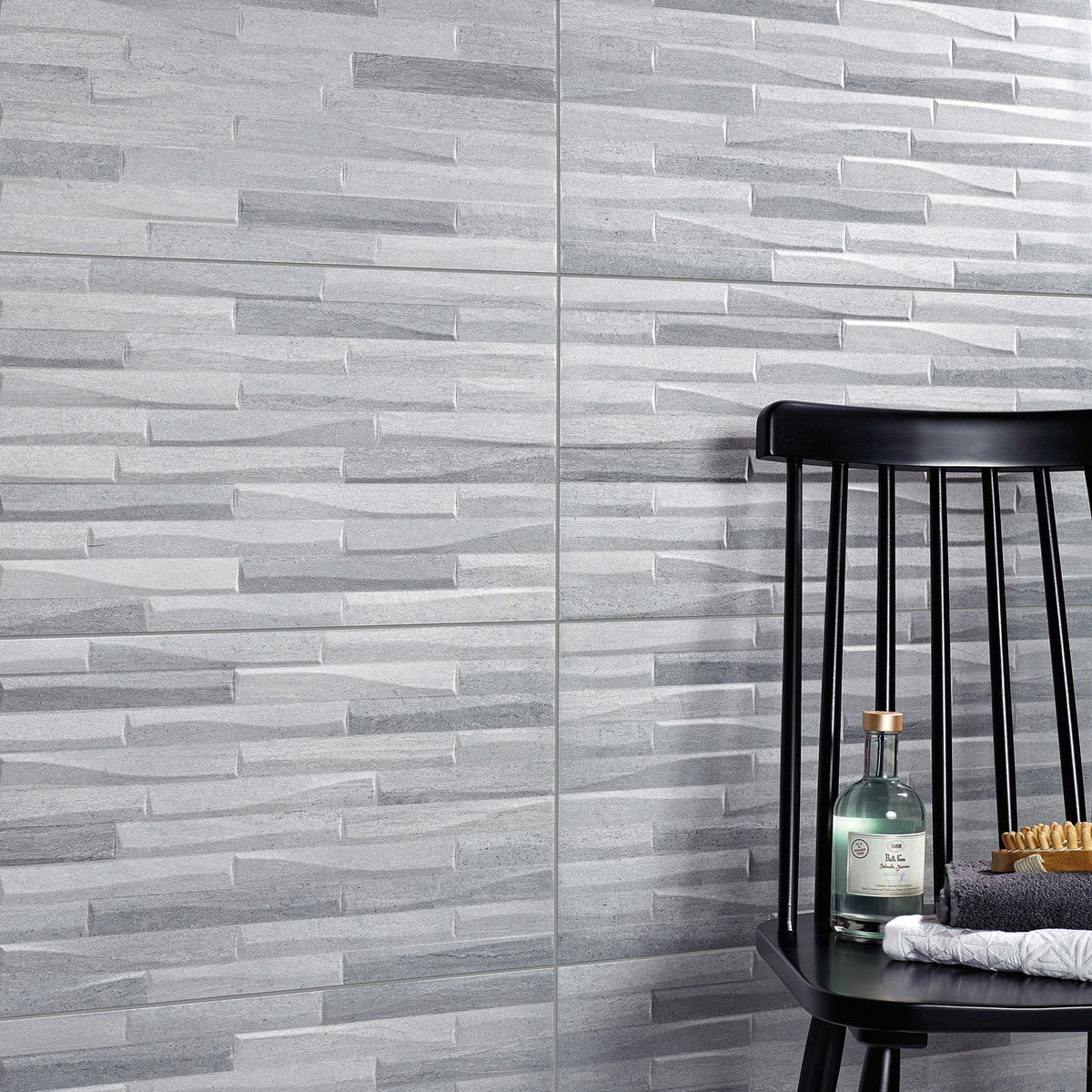 Dune Stripe Craft Decor Grey Matt Porcelain Tile 316×608mm