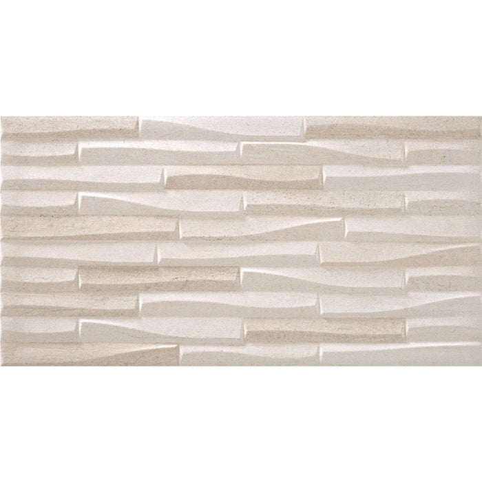 Dune Stripe Craft Decor Ivory Matt Porcelain Tile 316×608mm