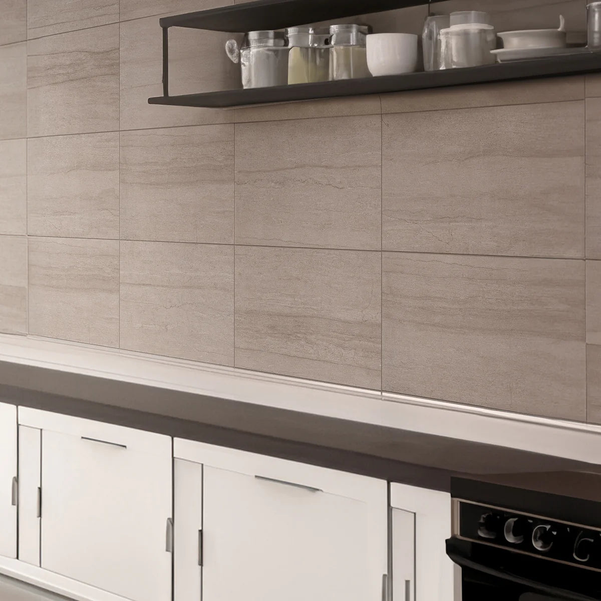 Dune Stripe Taupe Matt Porcelain Tile 316×608mm