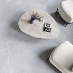 Grey Porcelain Tile 1200x1200mm Living Room Setting - Elvian Range - Tiles on Top