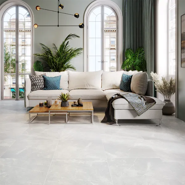 Elvian Light Grey Matt Porcelain Wall and Floor Tile 600x600mm