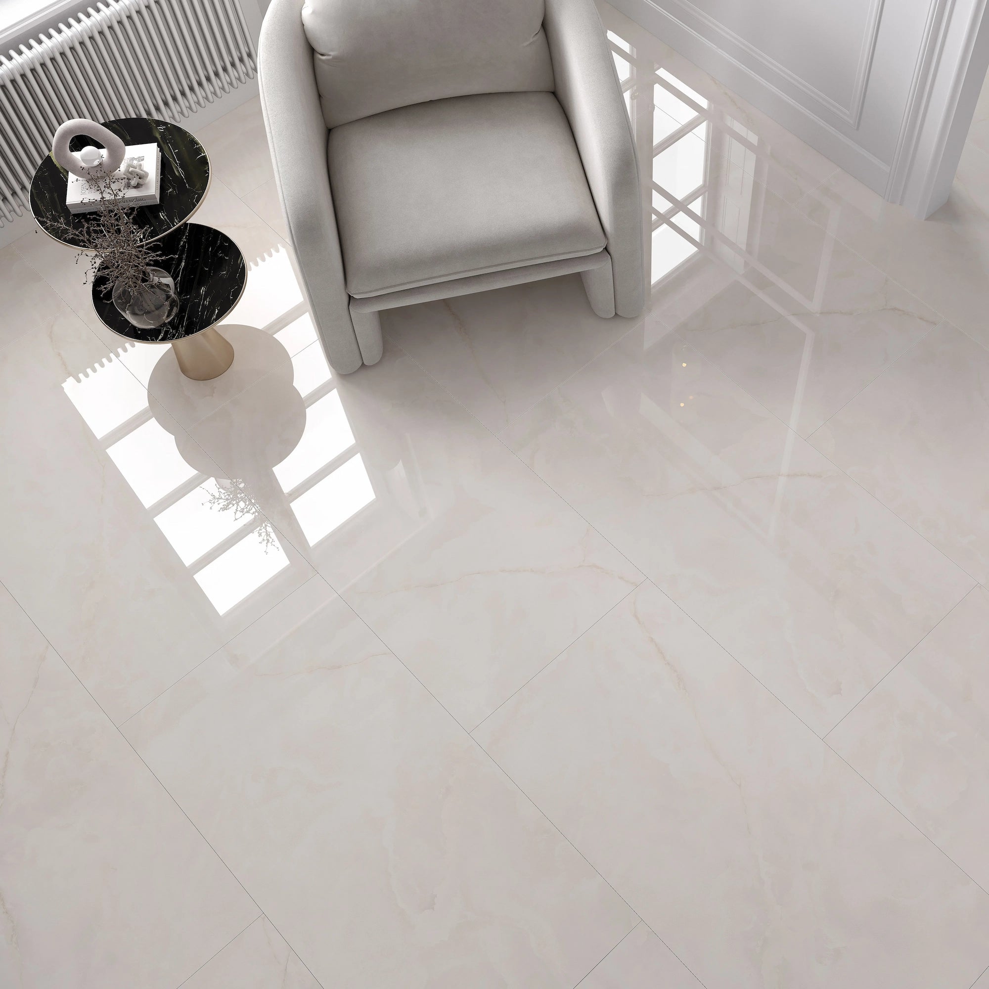 Ginza Onix Ivory Polished Porcelain Tile 600×1200mm