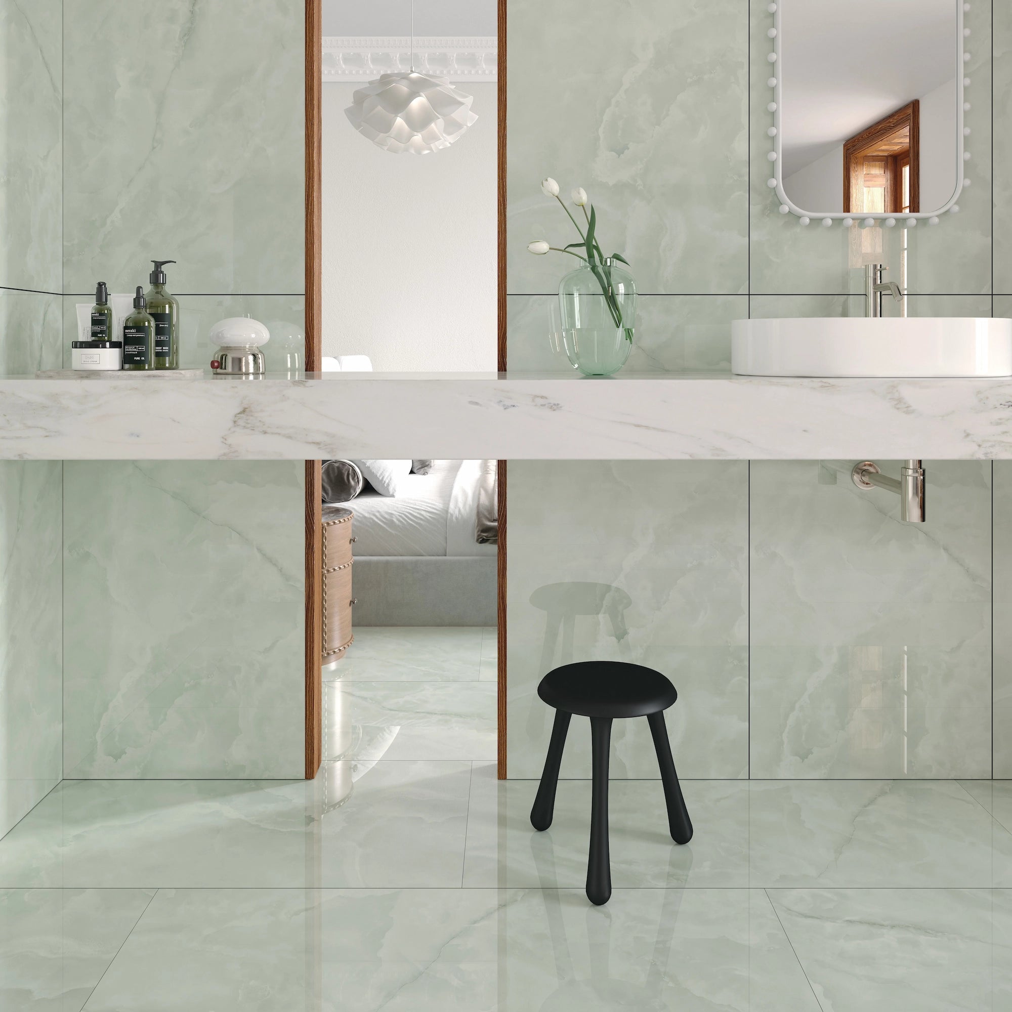 Ginza Onix Mint Polished Porcelain Tile 600×1200mm