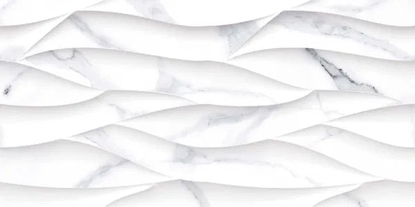 Lucera White Glossy Decor Wall Tile 300x600mm