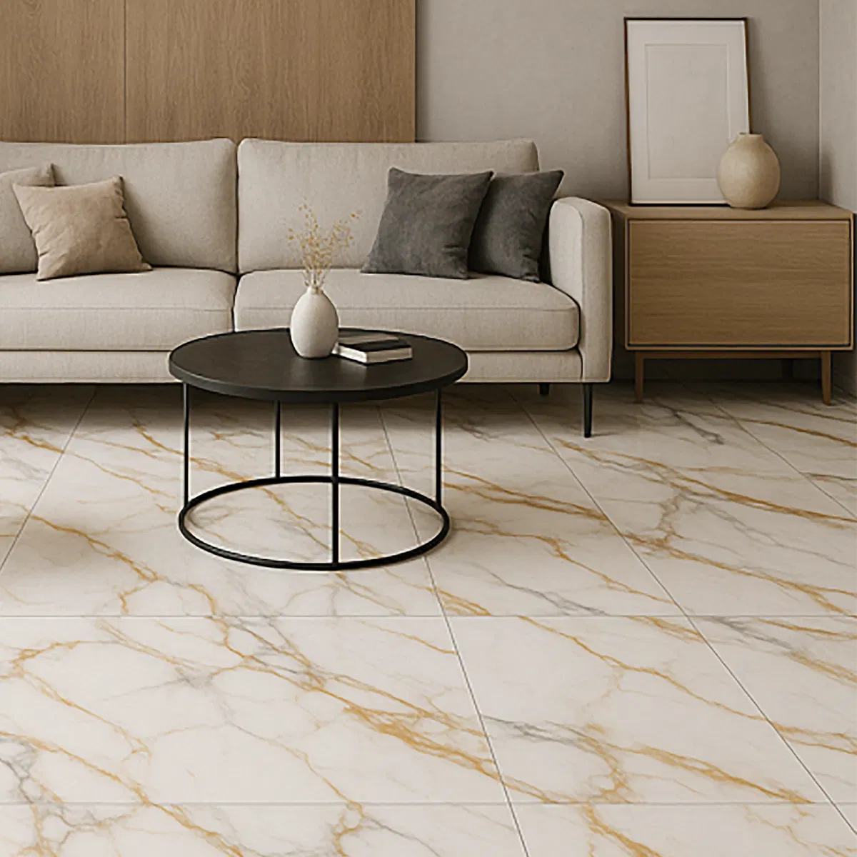 Marbella Gold Matt Porcelain Wall and Floor Tile 600x600mm
