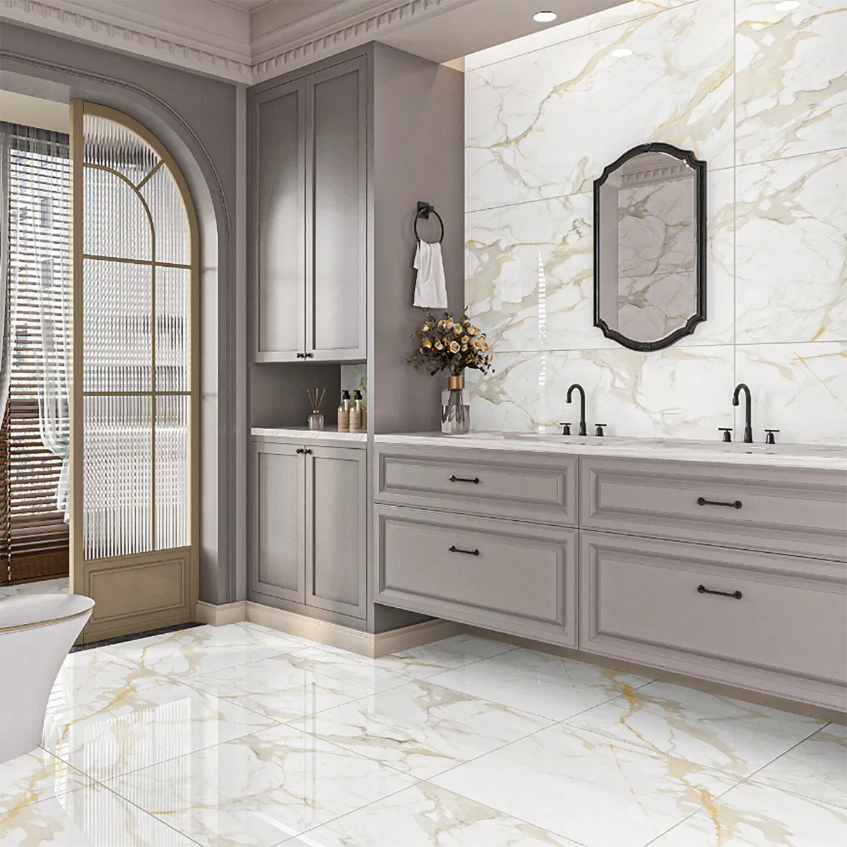 Marbella Gold Polished Porcelain Wall and Floor Tile 1200x600mm