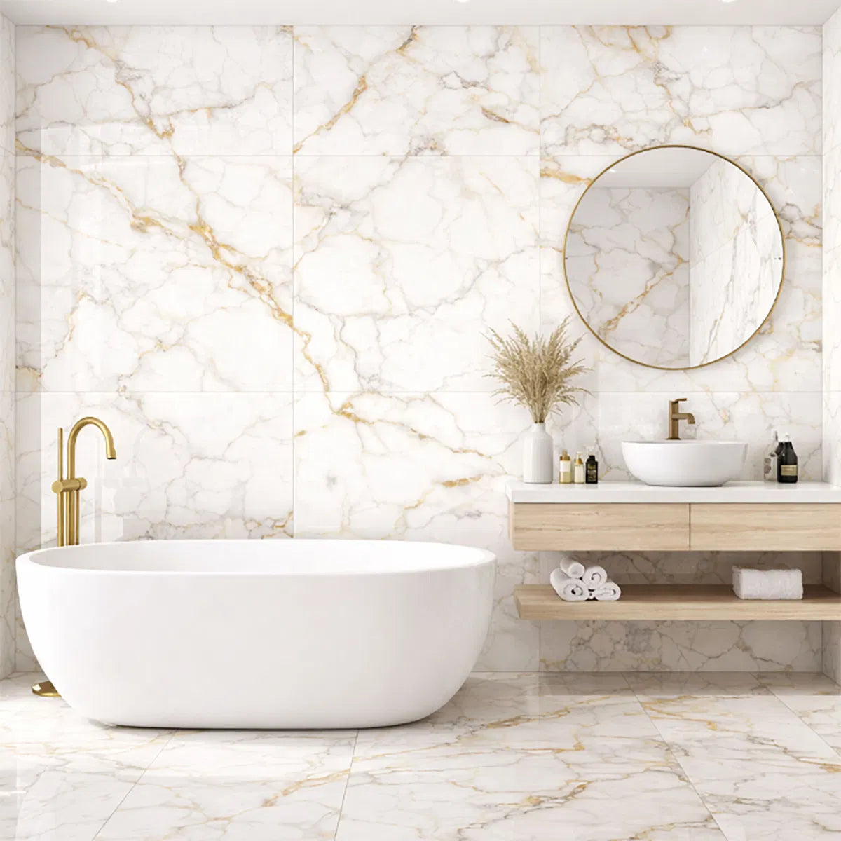 Marbella Gold Polished Porcelain Wall and Floor Tile 800x800mm