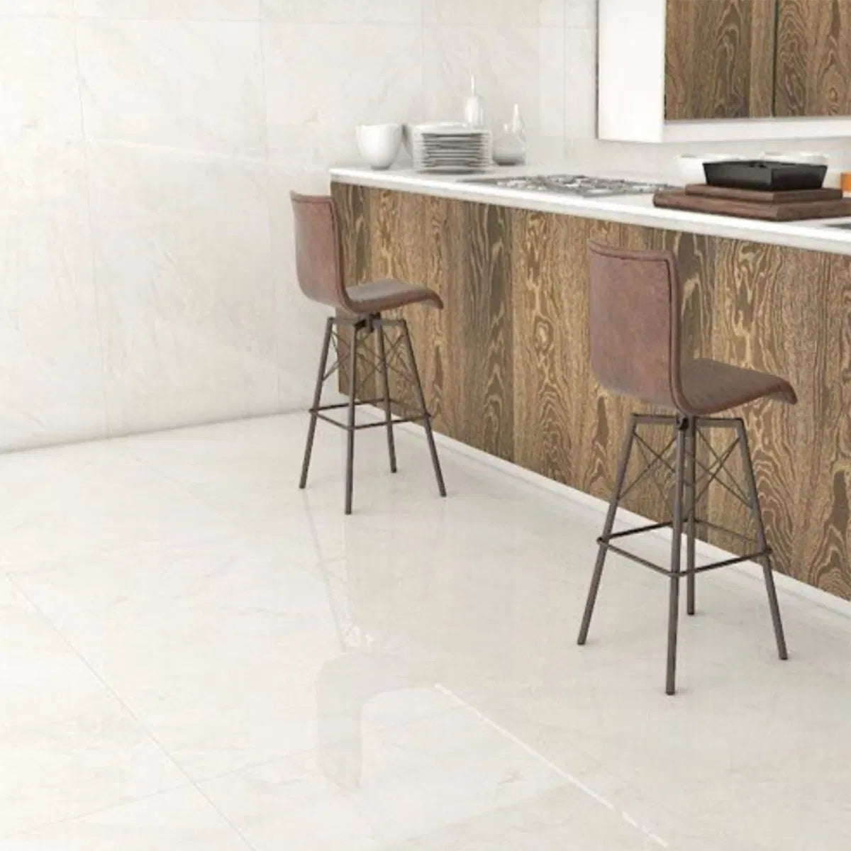 Margetta Crema Polished Porcelain Wall and Floor Tile 1200x600mm
