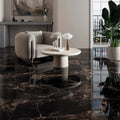Monaco Black & Gold Marble Effect Polished Porcelain Tile 1200×600mm