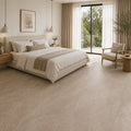 Beige Porcelain Tile 600x1200mm Bedroom Setting - Monterra Range - Tiles on Top