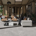 Grey Porcelain Tile 1000x1000mm Room Setting - Monterra Range - Tiles on Top