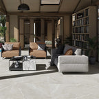 White Porcelain Tile 1000x1000mm Living Room Setting - Tiles on Top