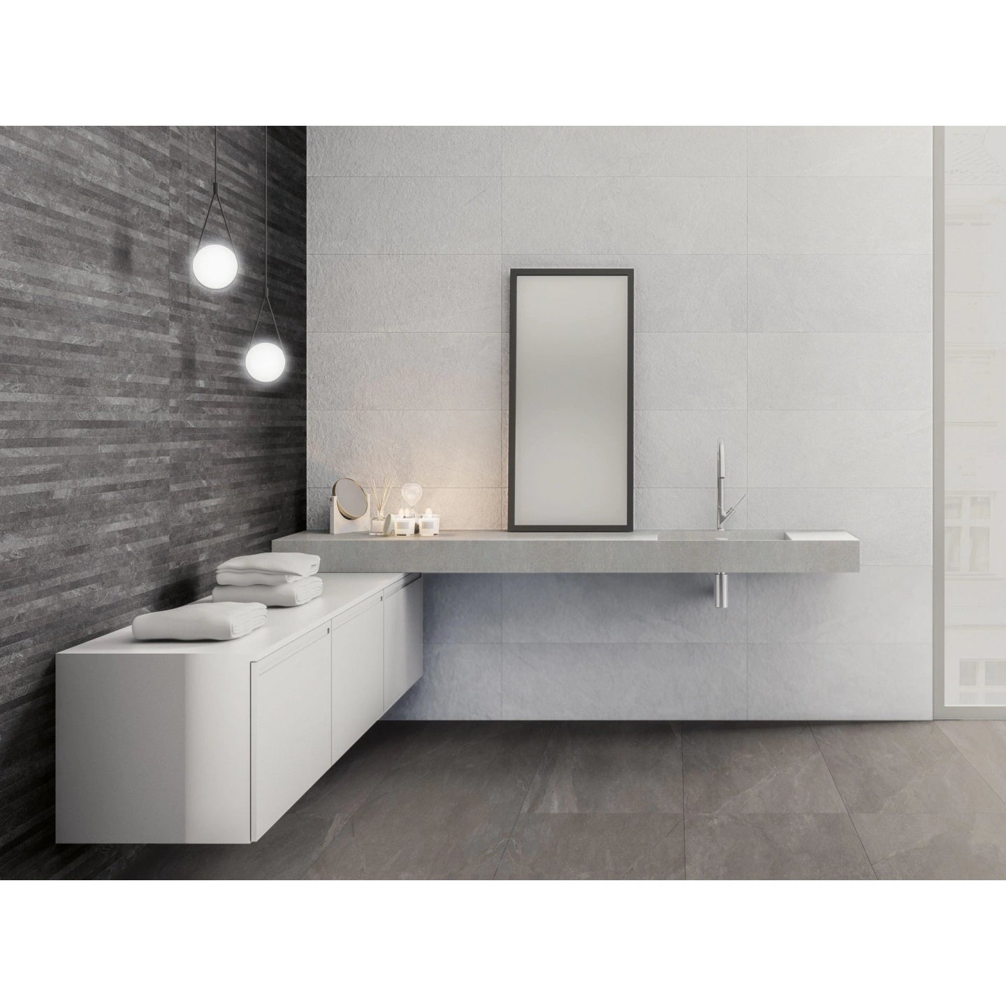Moorland Stone Black Porcelain Wall and Floor Tile 600×1200mm