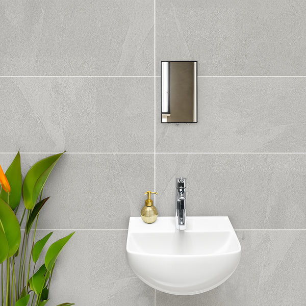 Moorland Stone Grey Porcelain Wall and Floor Tile 300×600mm