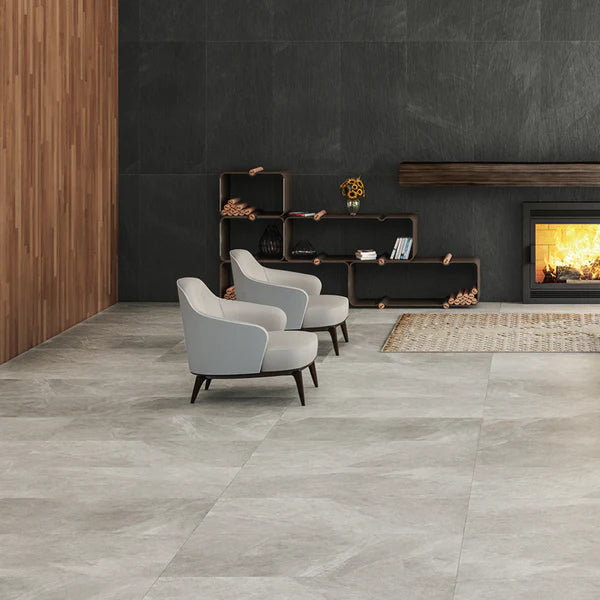 Moorland Stone Grey Porcelain Wall and Floor Tile 600×600mm