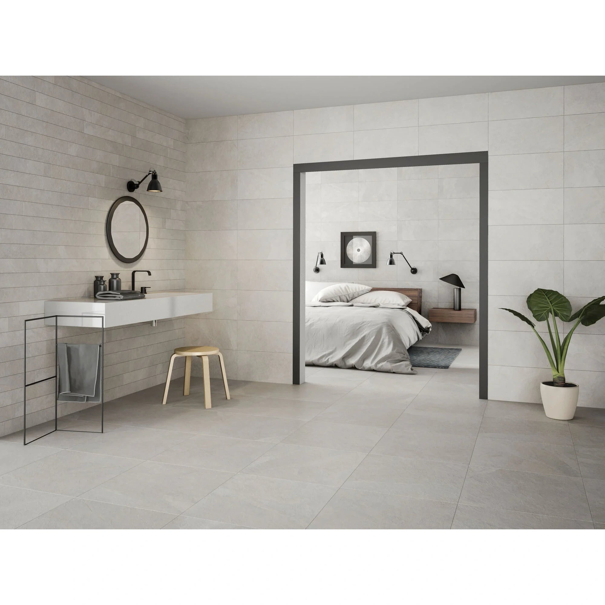 Moorland Stone White Porcelain Wall and Floor Tile 600×1200mm