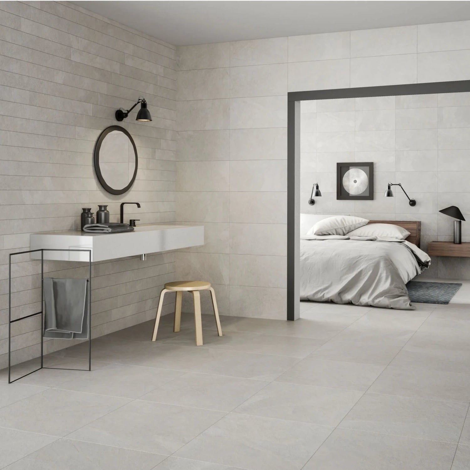 Moorland Stone White Porcelain Wall and Floor Tile 600×600mm