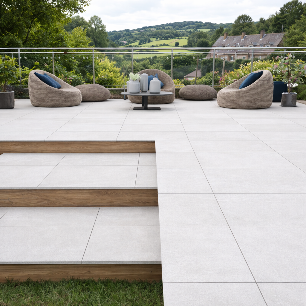 Nordic Calm White Outdoor Porcelain Paving 595×900×20mm