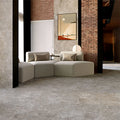 Grey Porcelain Tile 1200x1200mm Living Room Setting - Norvane Range - Tiles on Top