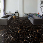 Obsidian Gold Polished Porcelain Wall and Floor Tile 600x600mm