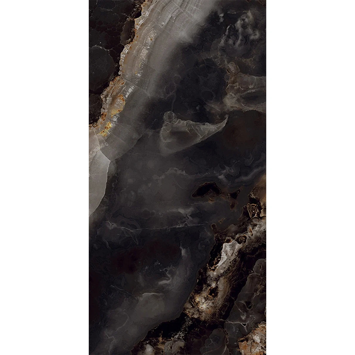 Onyra Satin Black Porcelain Wall and Floor Tile 1200x600mm