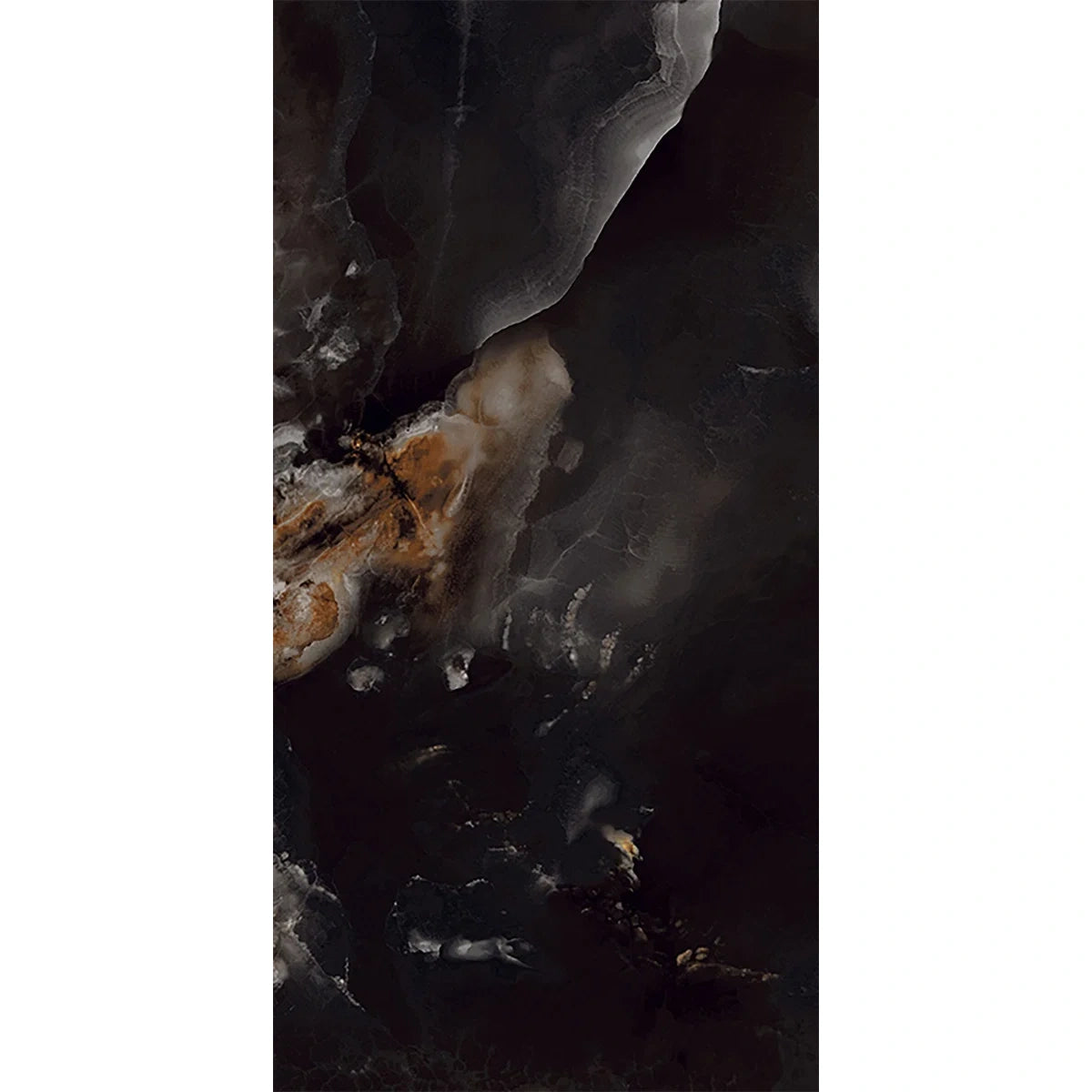 Onyra Satin Black Porcelain Wall and Floor Tile 1200x600mm