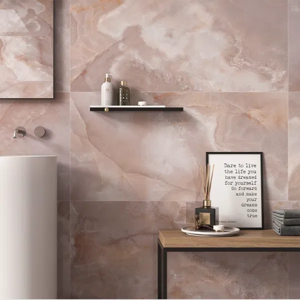 Onyx Blush Polished Porcelain Wall and Floor Tile 1200x600mm