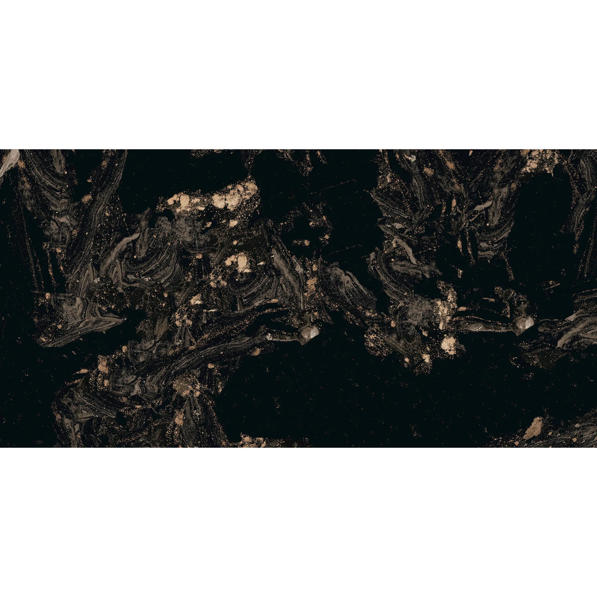 Palermo Black & Gold Marble Effect Polished Porcelain Tile 1200×600mm