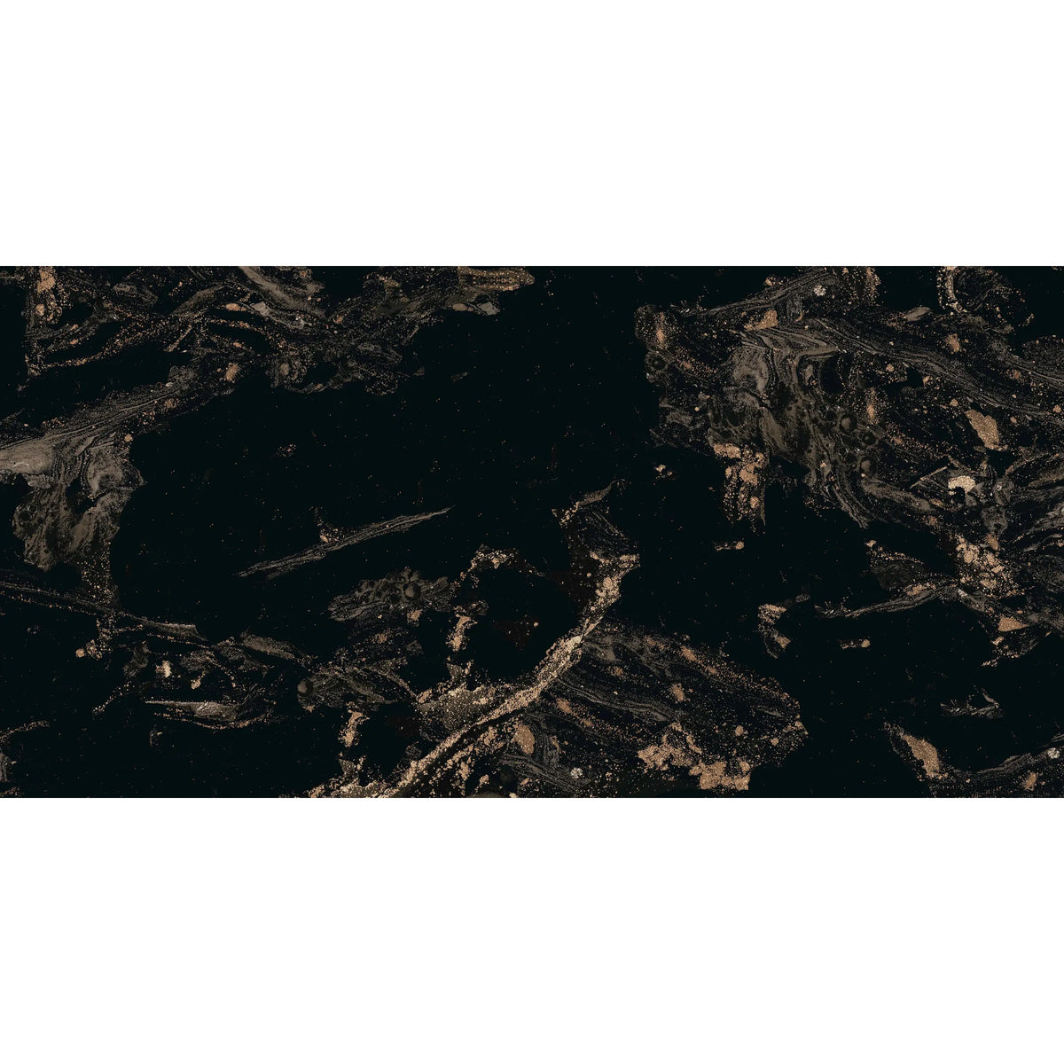 Palermo Black & Gold Marble Effect Polished Porcelain Tile 1200×600mm