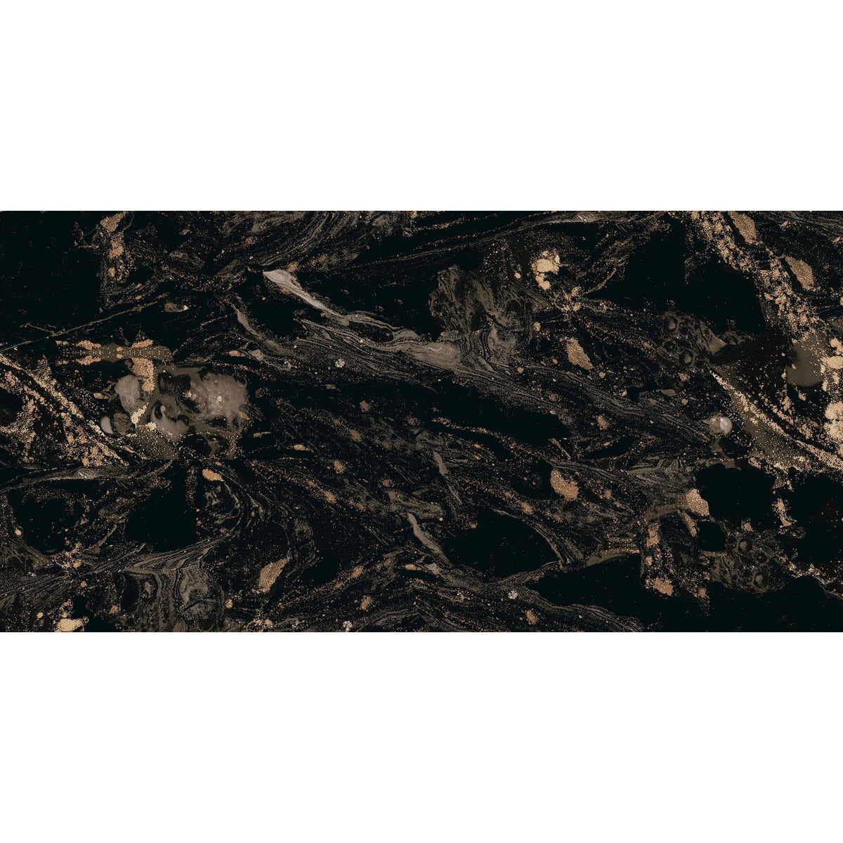 Palermo Black & Gold Marble Effect Polished Porcelain Tile 1200×600mm