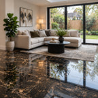 Palermo Black & Gold Marble Effect Polished Porcelain Tile 1200×600mm