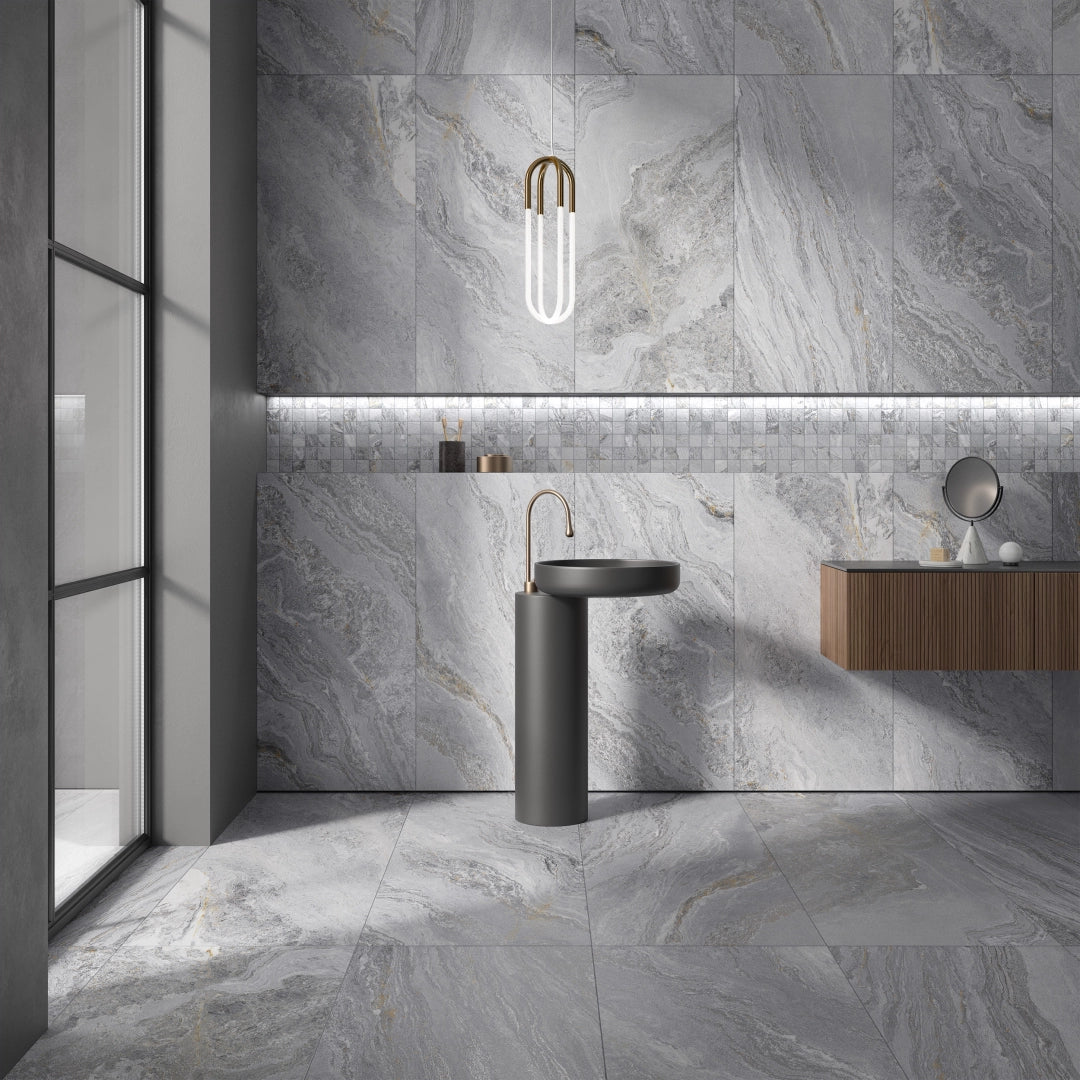 Quartz Pearly Grey Matt Porcelain Tile 600×1200mm