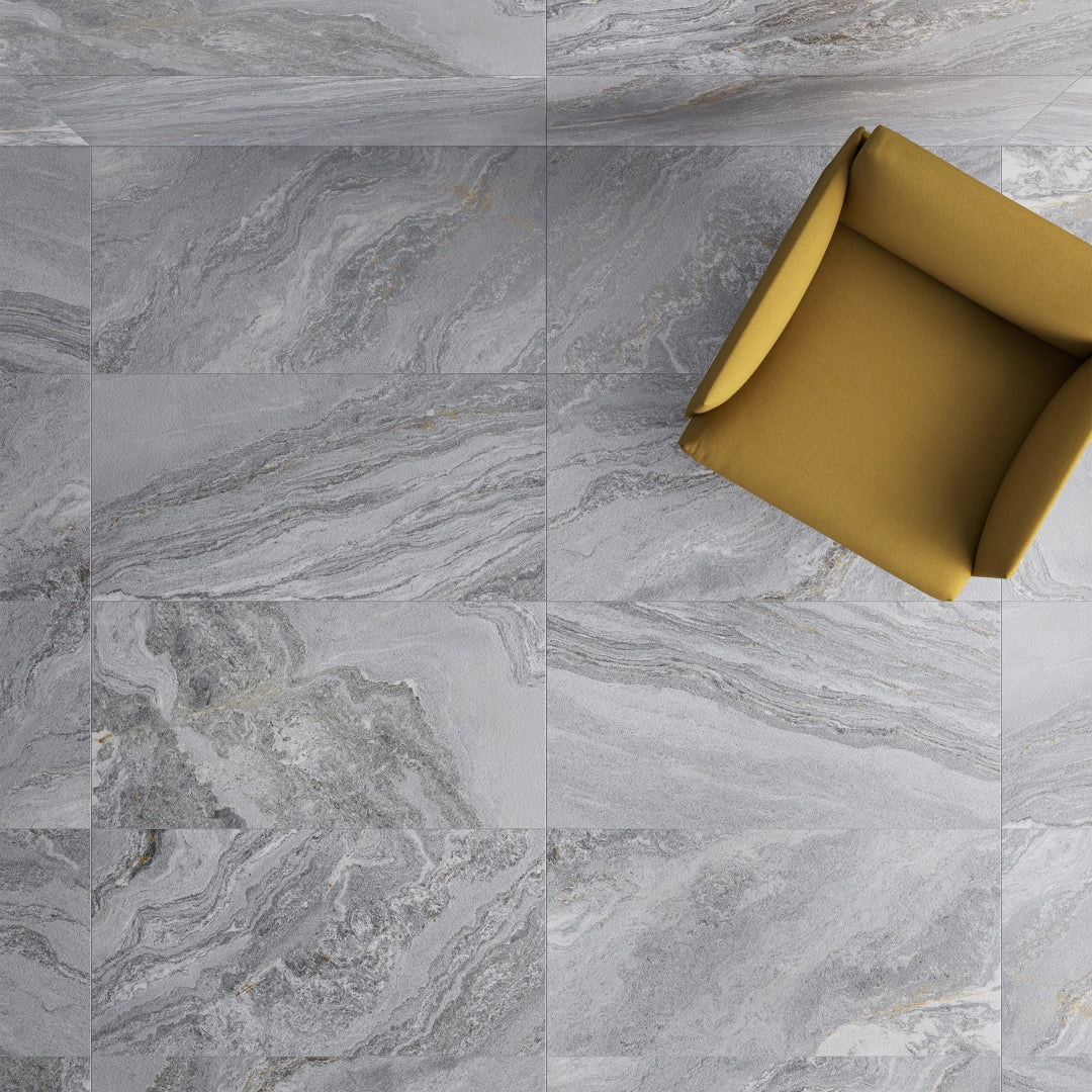Quartz Pearly Grey Matt Porcelain Tile 600×1200mm