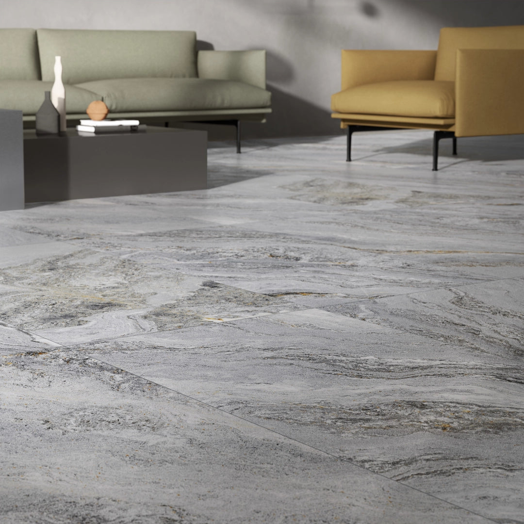 Quartz Pearly Grey Matt Porcelain Tile 600×600mm