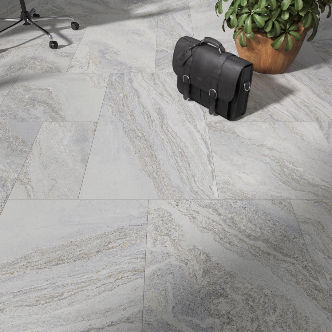 Quartz Pearly Grey Matt Porcelain Tile 600×600mm