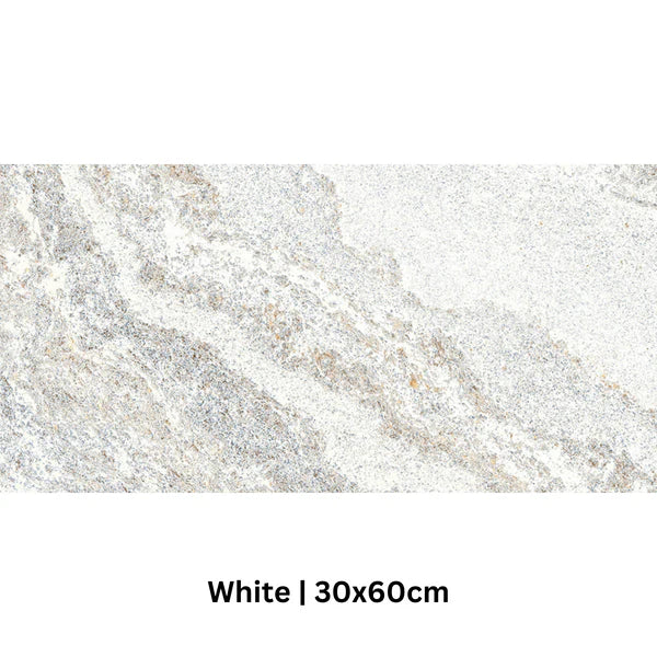 Quartz Pearly White Matt Porcelain Tile 300×600mm