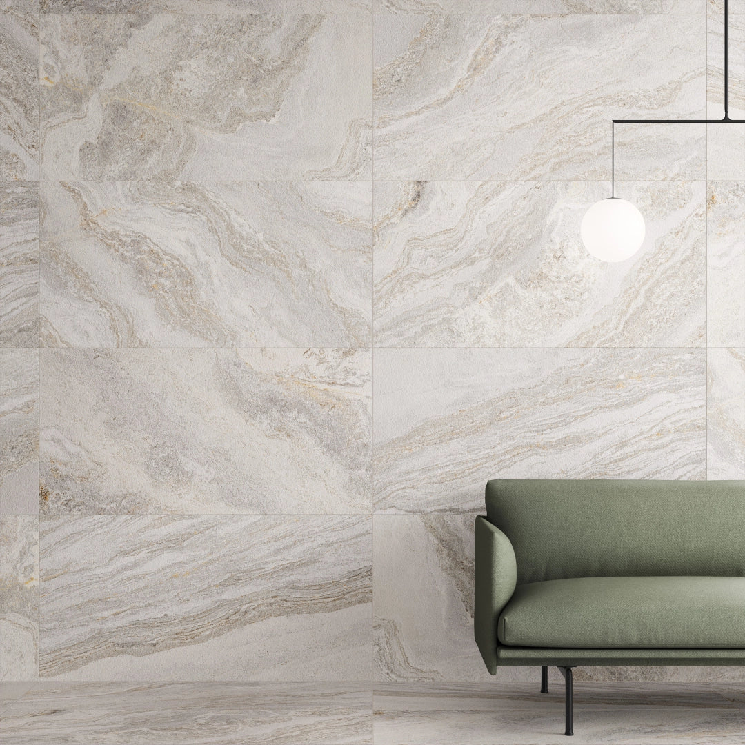 Quartz Pearly White Matt Porcelain Tile 600×1200mm